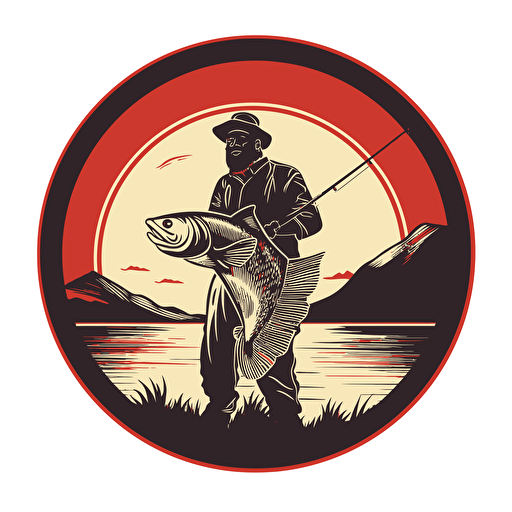 fishing logo for a black gospel group in montana. red vector