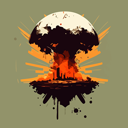 minimalism, vector art, hundereds of atom bombs flying to earth, end of earth, armegeddon