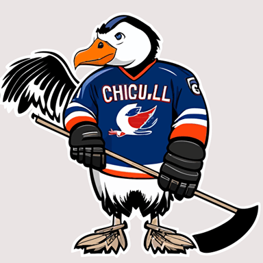 a mascot logo of a canadian goose, for a hockey team, simple, vector