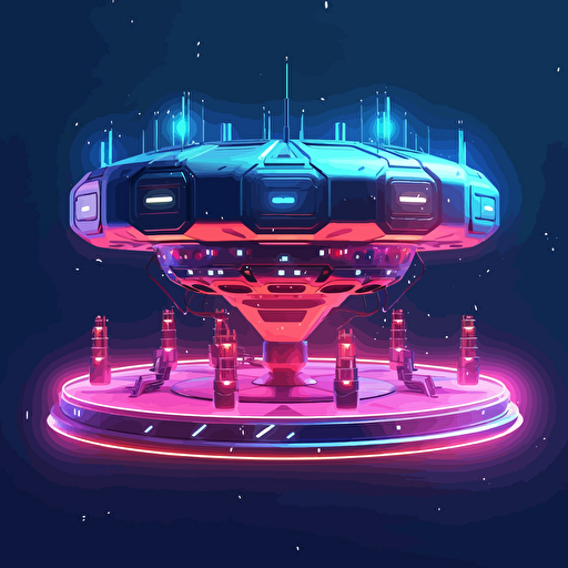 teletransport vector with futuristic base and lights