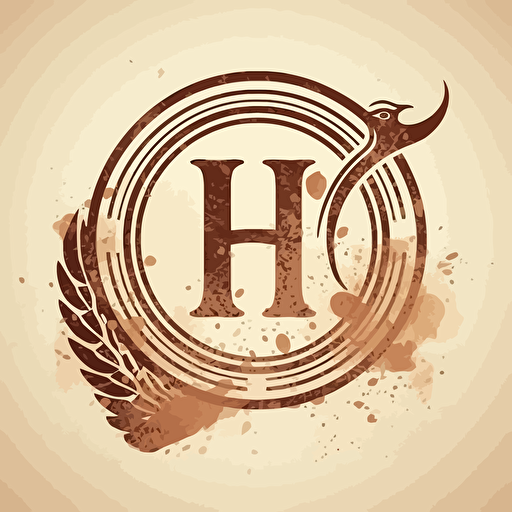 a raw and abstract vector clothing logo containing the letter "H" ancient greek style