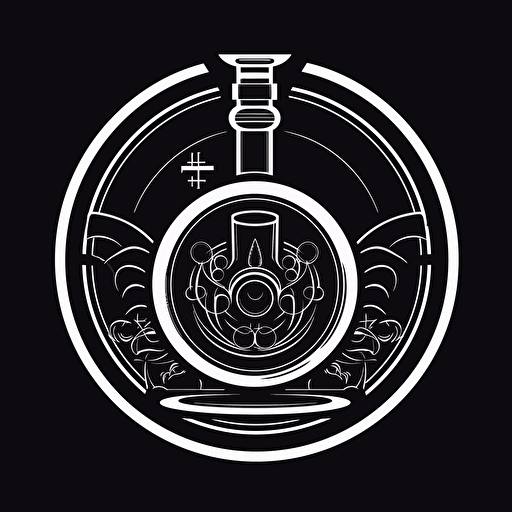 a 2D logo for a whisky bar, black and white, flat desing, no gradients, must be circular, scotich vibe, classic style, vector art