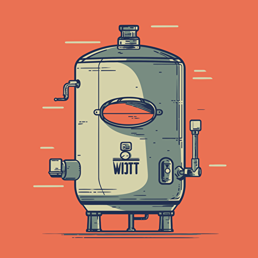hot water tank vector art minimalist