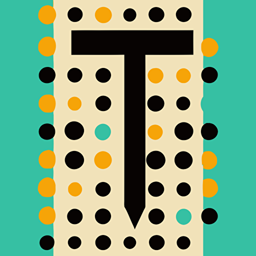 a lettermark of the letters TTJ, sans serif font, vector, by Paul Rand