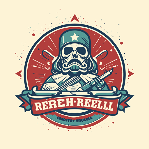 vector logo for a rebel kitchen, flat