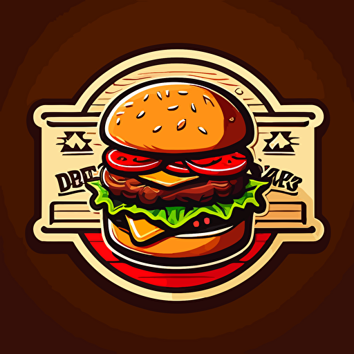 Burger logo:sticker,illustration ,vector ,cartoon style