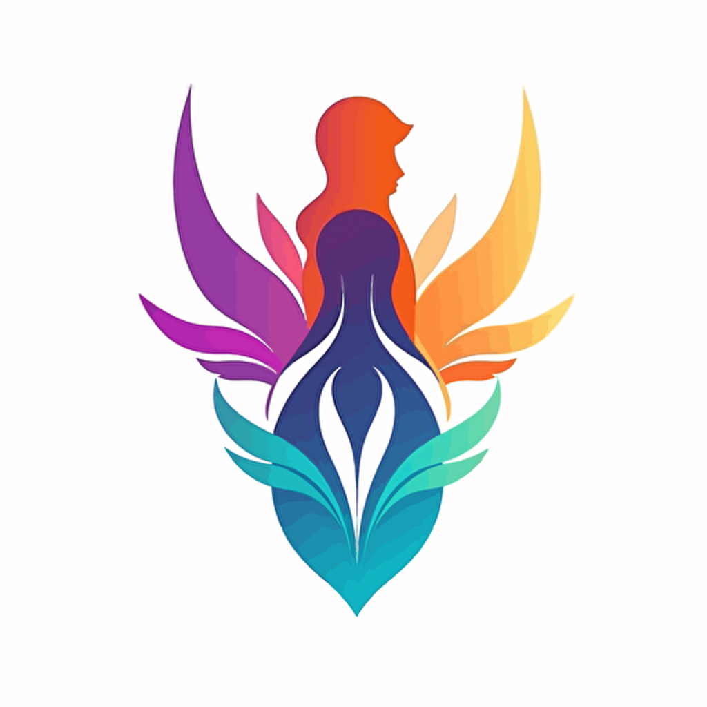 simple vector logo , talking to spirits and spiritual developement, white background, solid colors