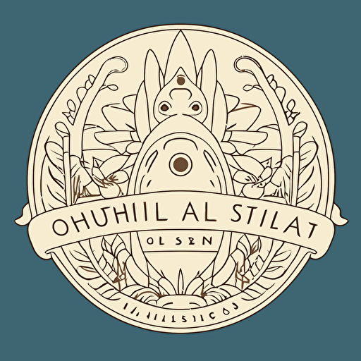 studio ghibli logo lineart vector