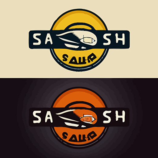 Very simple vector logo for a sushi bar in 2 colors