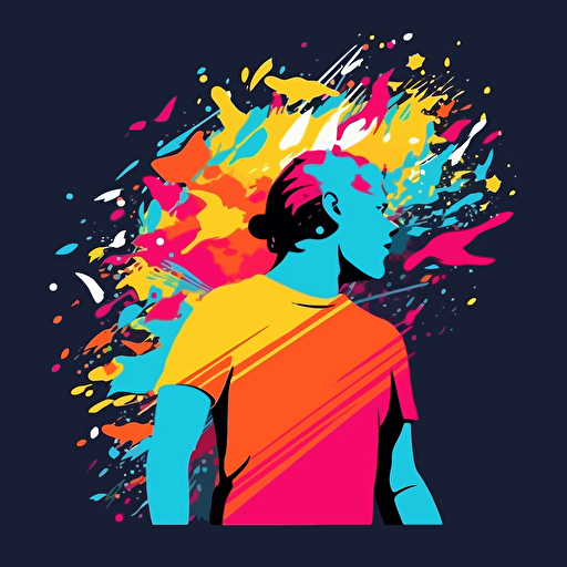 Overflowing youth, vibrant, logo, vector, flat background