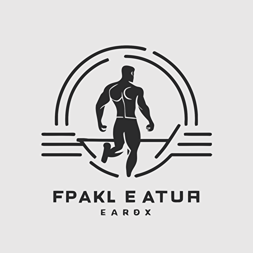 a gym logo, 1mm thick line drawing logo, minimalist line logo, creative logo, 2d logo, flat logo, vector logo, vector logo, modern logo, white logo