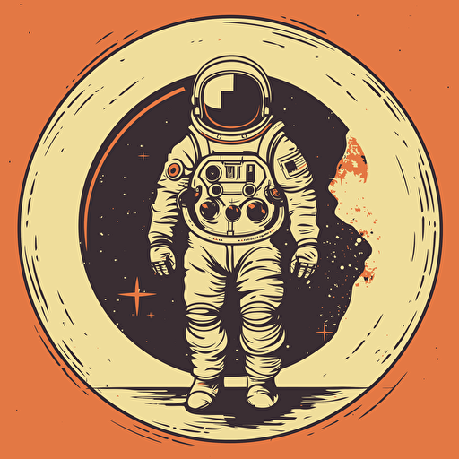 astronaut retro vector