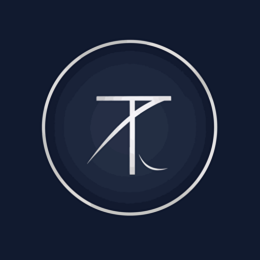 a simple, minimalistic, monogram, flat vector art logo for a business card company, should contain 2 letters "T", both letters clearly visible on the logo, dark blue color, black background