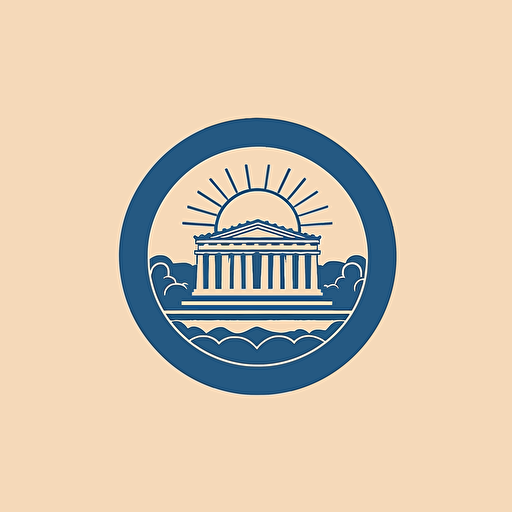 Logo minimal, simple logo, tourism, cultural, vector, mosaic style, tourism company, with the parthenon, athens.**