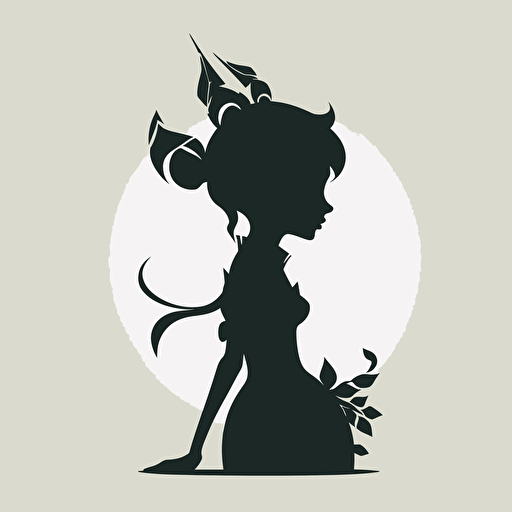 Character Design ,simple illustration ,elf,vector ,silhouette