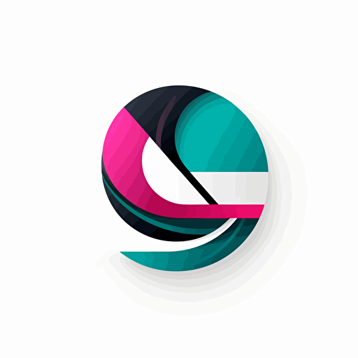 logo, "89" modern logo, pink, teal, and black colors, white background, vector. High resolution