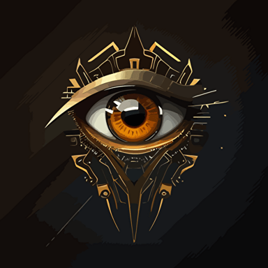 military company logo, futuristic, vector, minimalistic, cyber eye, ai