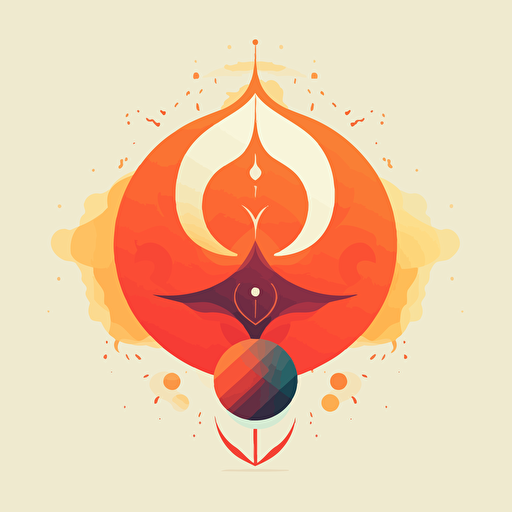 logo, djinn, vectorial, red orange color, adobe illustrator, no text, minimalist
