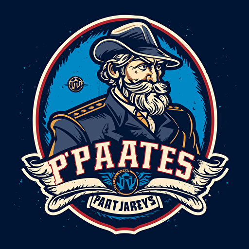 a vector friendly illustrative logo for a hockey team called the Tampa United Privateers that uses only 4 colors