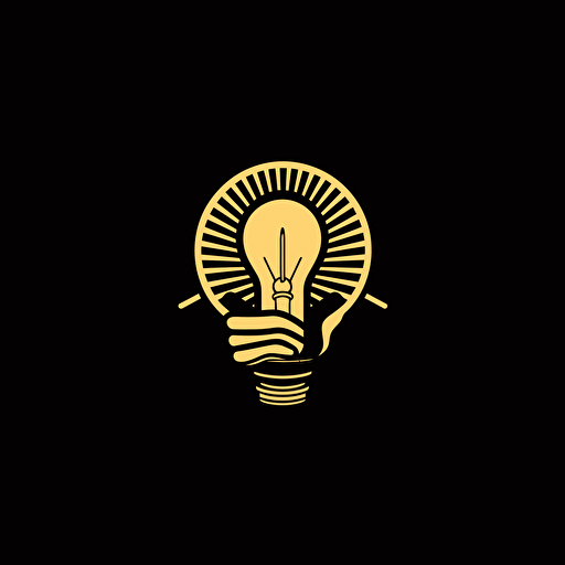 A clever vector logo featuring a lightbulb with a massage hand as the filament, representing the innovative light-based communication system.