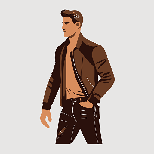 minimalistic vector of leather male