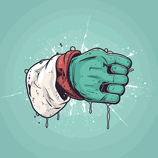 vector image of a punch, cartoon glove
