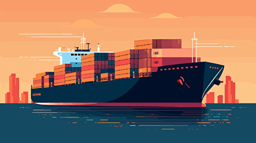 an illustration vector of a container ship