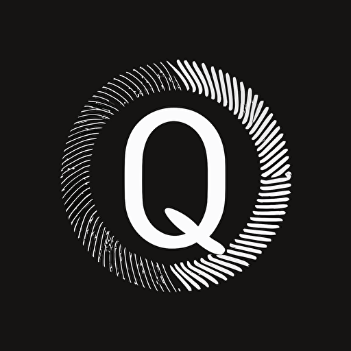 simple iconic logo containing letters O S M I Q U E, white vector on black background