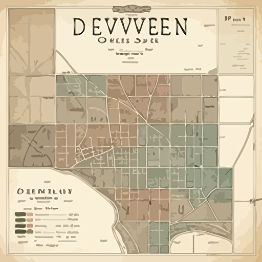 old map of denver colorado, 1800s, flat vector, muted colors, highly detailed