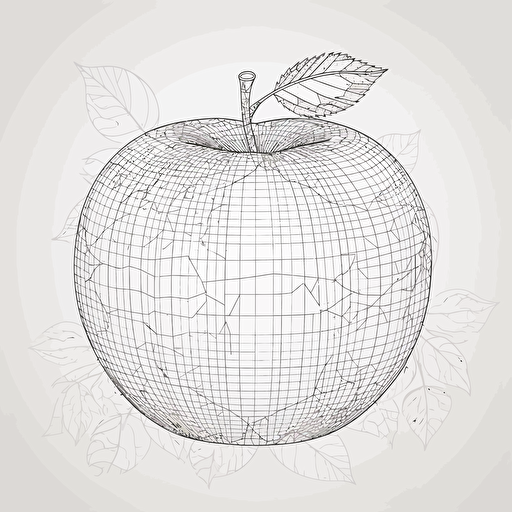 vector outline apple for tracing