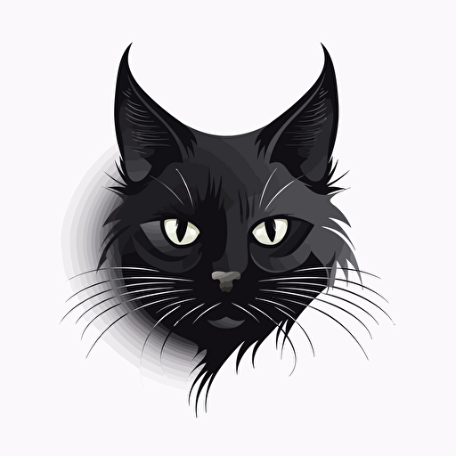 vector, logo design, white background, cat black, 6144x6144