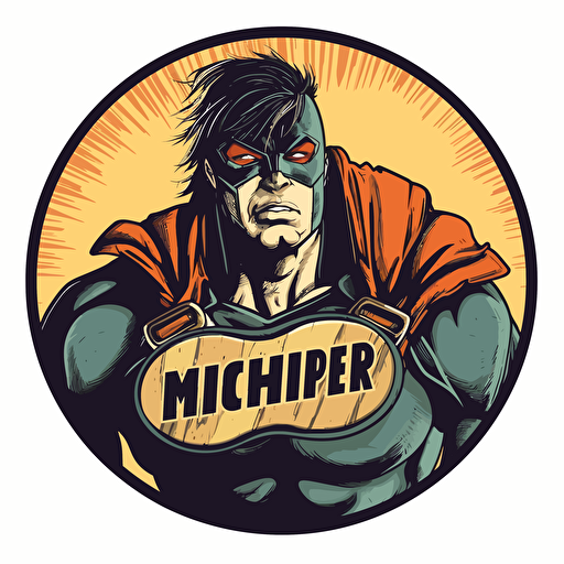 high resolution vector logo of a super hero name badge for a rock band.