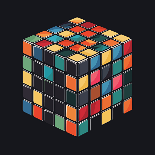 rubik's cube 3*3 in vector