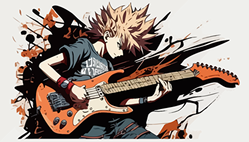 guitar,no background,anime style,comic,vector,