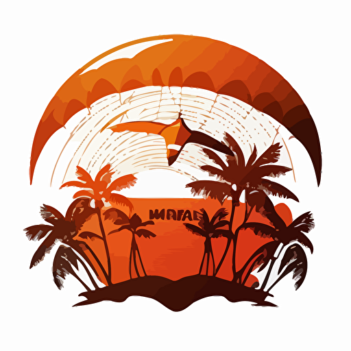propelled paragliding over Mnemba island + simple vector logo