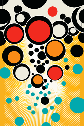 1960s vector abstract art style with Ben day dots