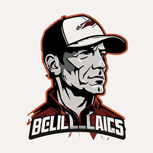 An NFL coach, sports logo style, vector, white background, simple