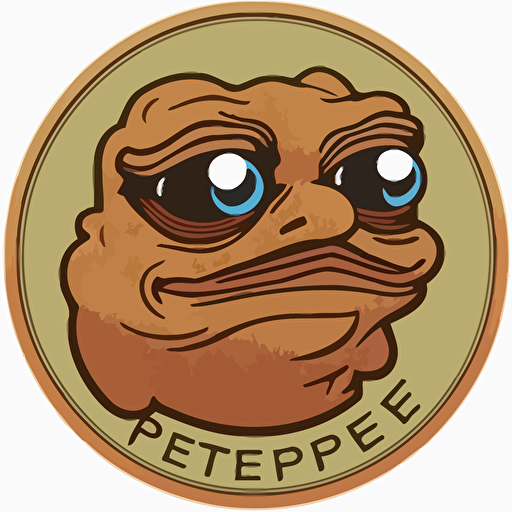 Pepe meme logo, vector, coin cryptocurrency