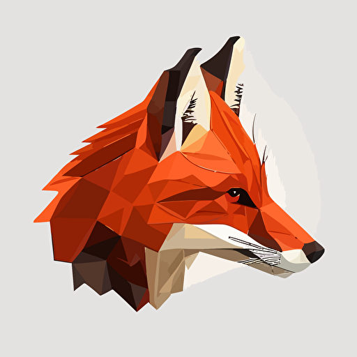 muzzle of a sad fox. vector, flat 2d