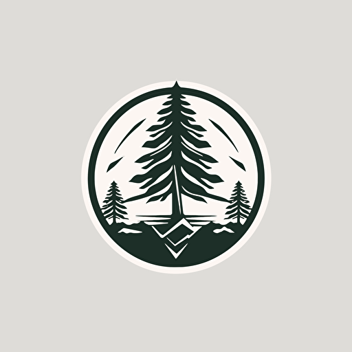 vector sport logo,pine trees,water,minimalist,simple,emblem,sticer,mascot