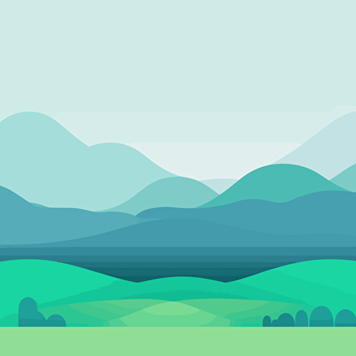 Minimalism, minimal illustration, bright poster vector flat wallpaper, light blue and green UI/UX, calming, zen, eye catching,