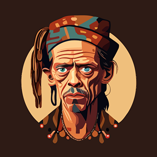 vector image of steve buscemi scowling boho style