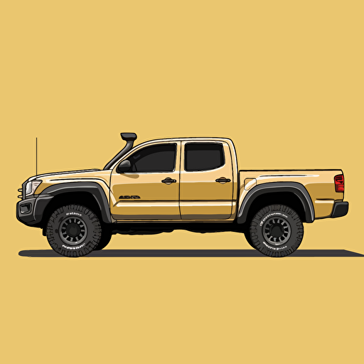 2d vector of the side view outline of a toyota tacoma 3rd generation