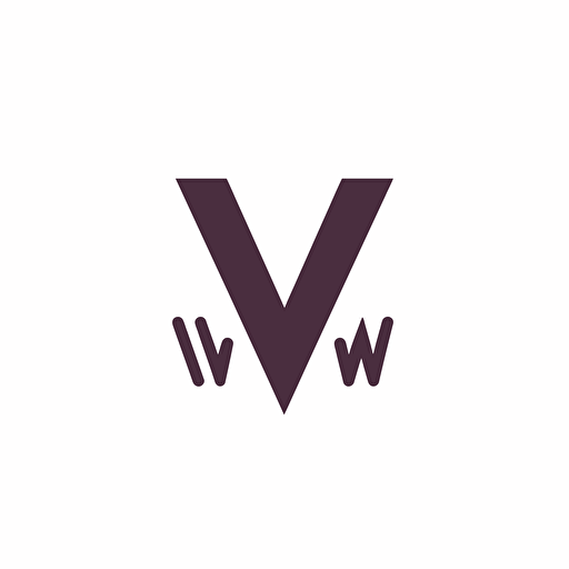 logo design for W ，flat style, 2d, white background,simple style,vector