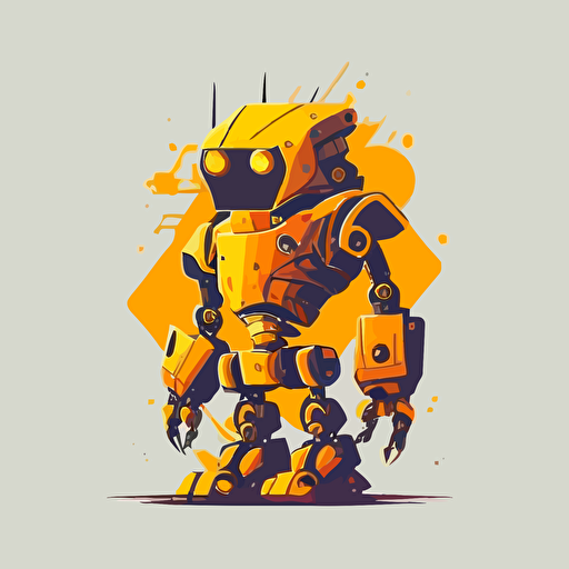 simple vector robot logo, style Sagi Haviv