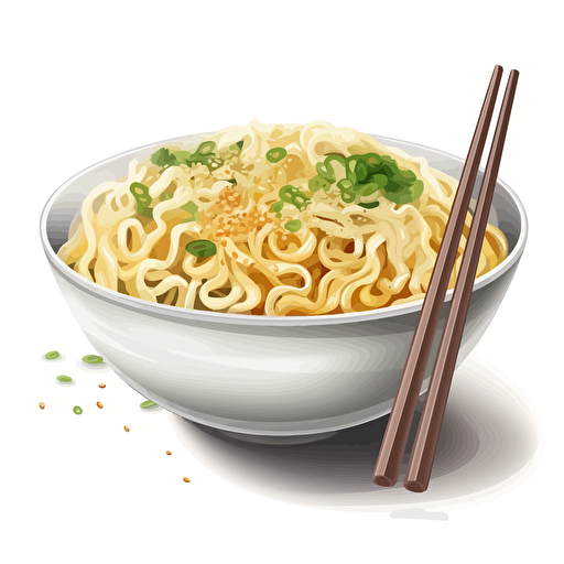 noodles, vector art, white background