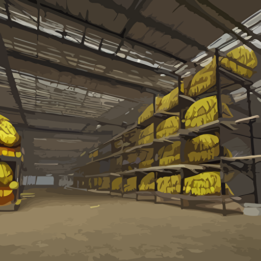 interior banana cartel warehouse 3d render art trending cgsociety