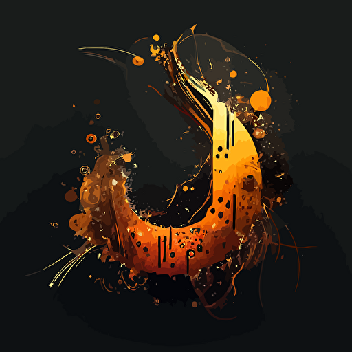 letter U with music notes, vector, minimalistic