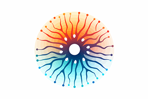 an Artificial intelligence company logo looks like brain neuron, 2d, vector