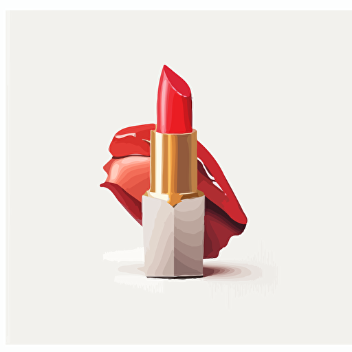 lipstick logo that pops out, vector illustration on a white background